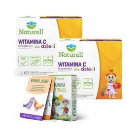 NATURELL Witamina C dla dzieci 2x60 tabletek + Karty do gry dla dzieci "Wyzwania czy pytania"