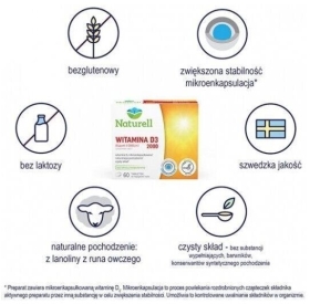 NATURELL Witamina D3 2000 60 tabletek
