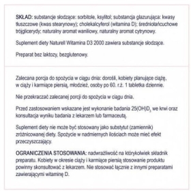 NATURELL Witamina D3 2000 60 tabletek