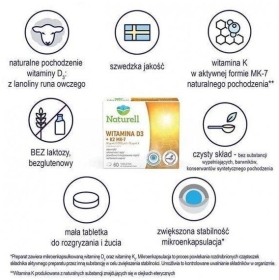 NATURELL Witamina D3 + K2 MK-7 60 tabletek