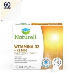 NATURELL Witamina D3 + K2 MK-7 60 tabletek