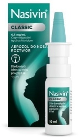 Nasivin CLASSIC 0,5 mg/ml aerozol do nosa 10 ml