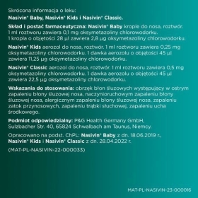 Nasivin CLASSIC 0,5 mg/ml aerozol do nosa 10 ml