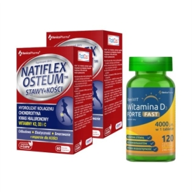 Natiflex Osteum 2x60 kapsułek + XeniVit Witamina D3 4000 IU Forte FAST 120 kapsułek