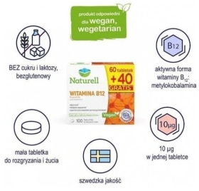 Naturell Witamina B12 100 tabletek