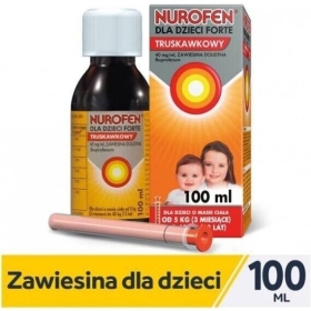 Nurofen dla dzieci Forte ibuprofen 200 mg/5 ml smak truskawkowy zawiesina 100 ml