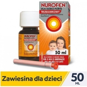 Nurofen dla dzieci Forte ibuprofen 200 mg/5 ml smak truskawkowy zawiesina 50 ml