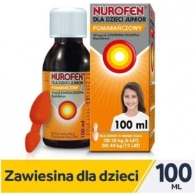 Nurofen dla dzieci Junior ibuprofen smak pomarańczowy zawiesina 100 ml