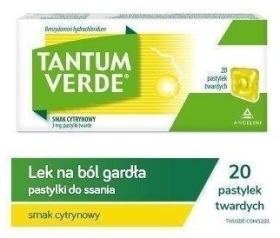 Pastylki Tantum Verde smak cytrynowy 20 pastylek