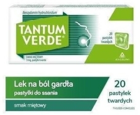 Pastylki Tantum Verde smak miętowy 20 pastylek