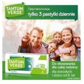 Pastylki Tantum Verde smak miętowy 20 pastylek