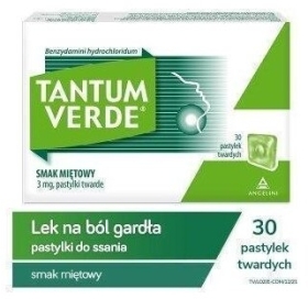 Pastylki Tantum Verde smak miętowy 30 pastylek