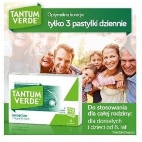 Pastylki Tantum Verde smak miętowy 30 pastylek