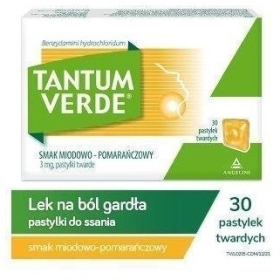Pastylki Tantum Verde smak miodowo-pomarańczowy 30 pastylek