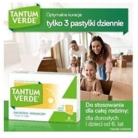 Pastylki Tantum Verde smak miodowo-pomarańczowy 30 pastylek
