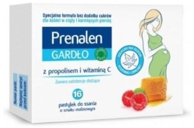 Prenalen Gardło Malina Propolis Dla Kobiet w Ciąży 16 pastylek do ssania