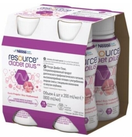 RESOURCE Diabet Plus płyn o smaku truskawkowym 4 x 200 ml