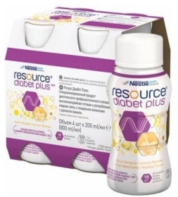 RESOURCE Diabet Plus płyn o smaku waniliowym 4 x 200 ml