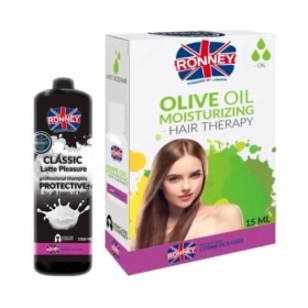 RONNEY Classic Late szampon ochronny do każdego rodzaju włosów 1L + Ronney olejek do włosów 15ml