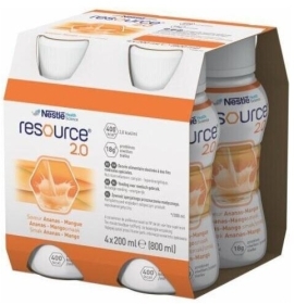 Resource 2.0 o smaku ananas-mango płyn 4 x 200 ml