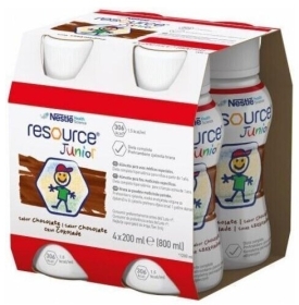 Resource Junior Płyn o smaku czekoladowym 4 x 200 ml