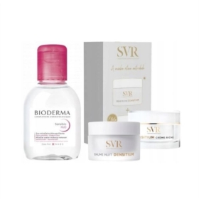 SVR DENSITIUM Zestaw Krem RICHE 50 ml+ Balsam na noc BAUME NUIT 50 ml + Bioderma Sensibio H20 100 ml