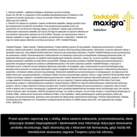 Tadalafil Maxigra bez recepty na erekcję 10mg 2 tabletki