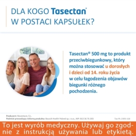 Tasectan 500 mg 15 kapsułek na biegunkę