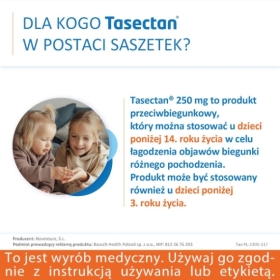 Tasectan Proszek 250 mg do stosowania u dzieci 20 saszetek na biegunkę