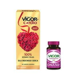 VIGOR+ CARDIO 1000 ml + VIGOR ONA 50+ suplement multiwitamina 60 tabletek