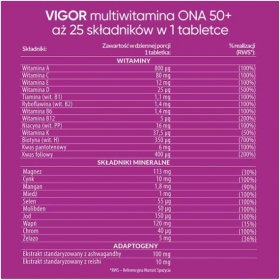 VIGOR ONA 50+ suplement multiwitamina 60 tabletek