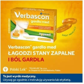 Verbascon Gardło Med pastylki do ssania 24 sztuki