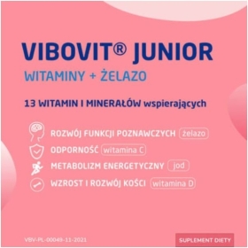 Vibovit Junior Witaminy + Żelazo 30 tabletek do ssania