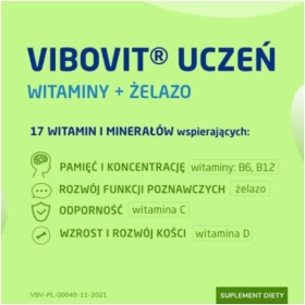 Vibovit Uczeń Witaminy + Żelazo 30 tabletek