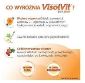 VisolVit Junior Orange, musujący proszek 10 saszetek
