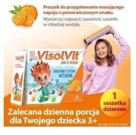 VisolVit Junior Orange, musujący proszek 10 saszetek