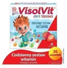 VisolVit Junior Truskawka, musujący proszek 30 saszetek
