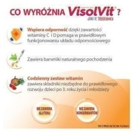 VisolVit Junior Truskawka, musujący proszek 30 saszetek