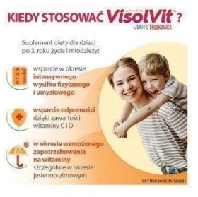 VisolVit Junior Truskawka, musujący proszek 30 saszetek