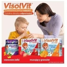 VisolVit Junior Truskawka, musujący proszek 30 saszetek