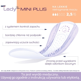 Wkładki anatomiczne SENI LADY SLIM Mini Plus 15 sztuk