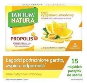 Żelowe pastylki do ssania Tantum Natura o smaku cytrynowo-miodowym 15 pastylek