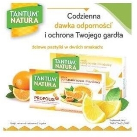 Żelowe pastylki do ssania Tantum Natura o smaku cytrynowo-miodowym 15 pastylek