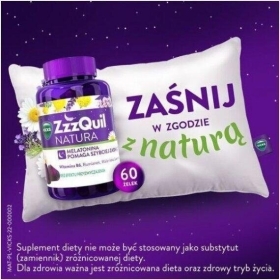 ZzzQuil Natura żelki z melatoniną ułatwiające zasypianie 60 sztuk