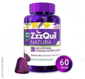 ZzzQuil Natura żelki z melatoniną ułatwiające zasypianie 60 sztuk