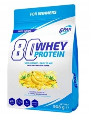 6PAK 80 WHEY PROTEIN Banan 908 g