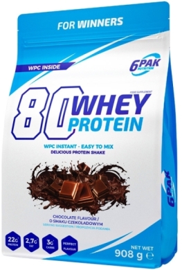 6PAK 80 WHEY PROTEIN Chocolate 908 g