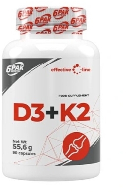 6PAK Witamina D3+K2 90 kapsułek