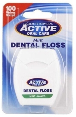 ACTIVE Dental Floss Mint Waxed Nić dentystyczna miętowa woskowana 100 m