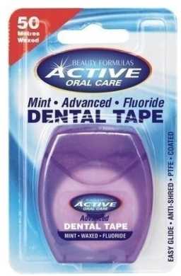 ACTIVE Mint Advanced Fluoride Taśma dentystyczna udoskonalona miętowa woskowana z fluorem 50 m